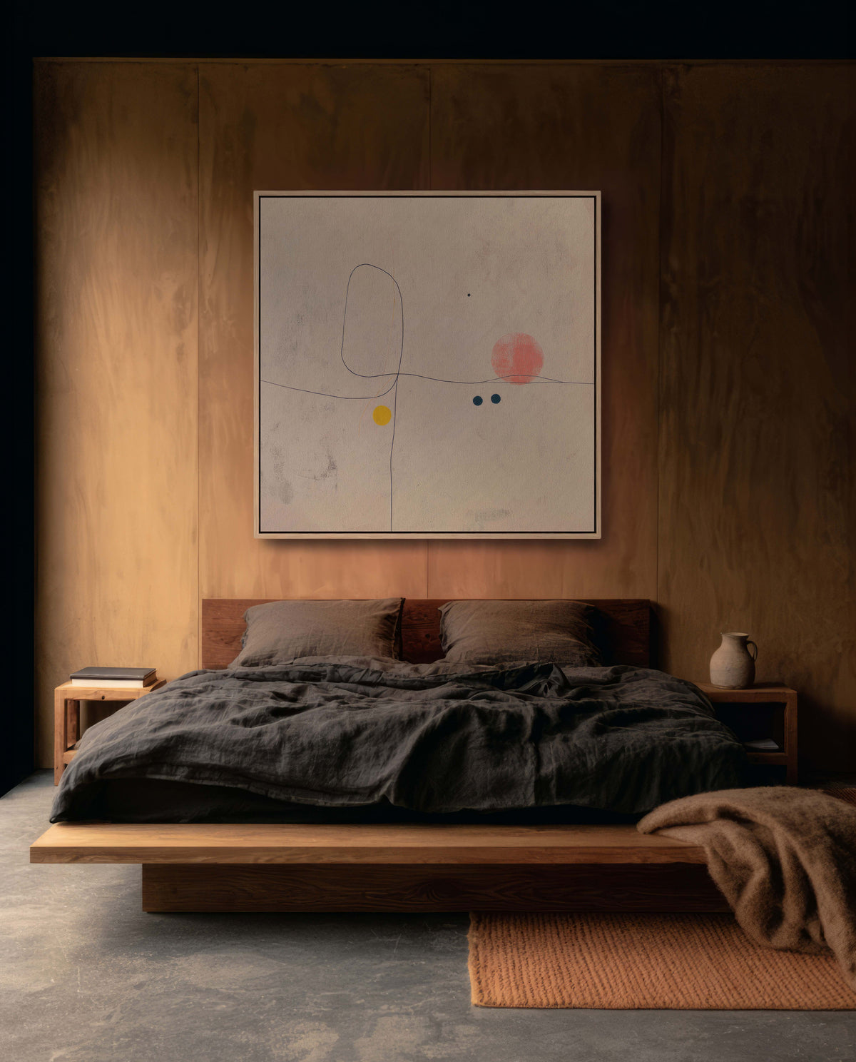 Low Sun, Japandi Abstract Canvas Print