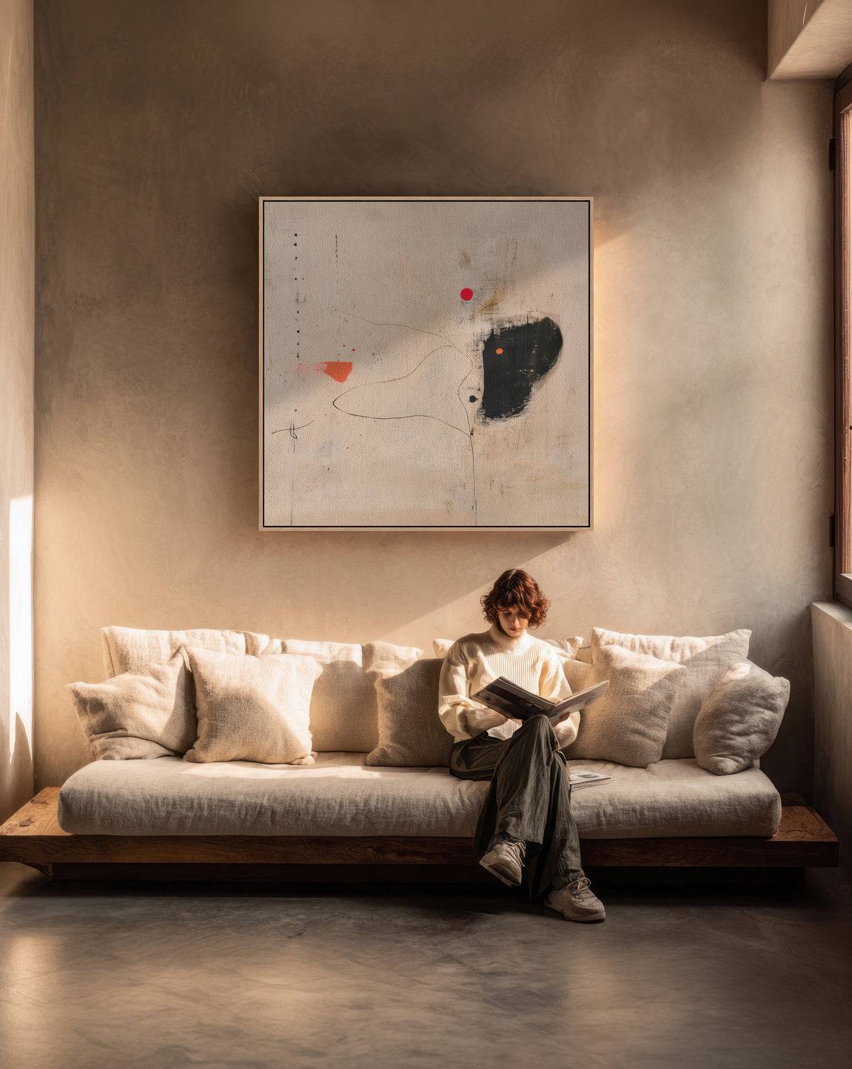 Quiet Form, Japandi Abstract Canvas Print
