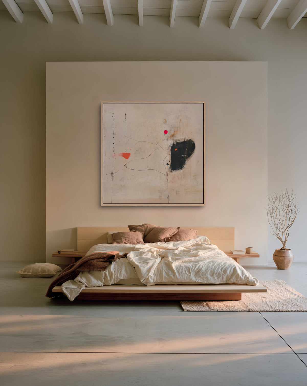 Quiet Form, Japandi Abstract Canvas Print